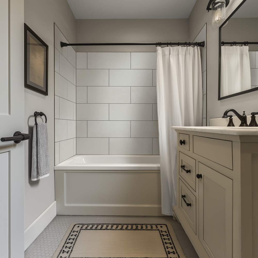 SALE 12"x24" Running Bond Subway Tub Surround MATTE DRIFT OF MIST (88 SF)