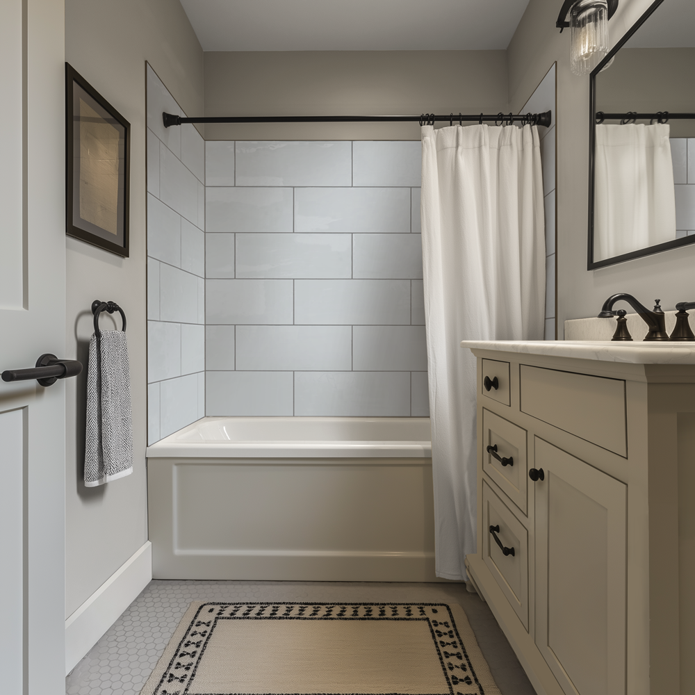 SALE 12"x24" Running Bond Subway Tub Surround - GLOSS PASSIVE (66 SF)