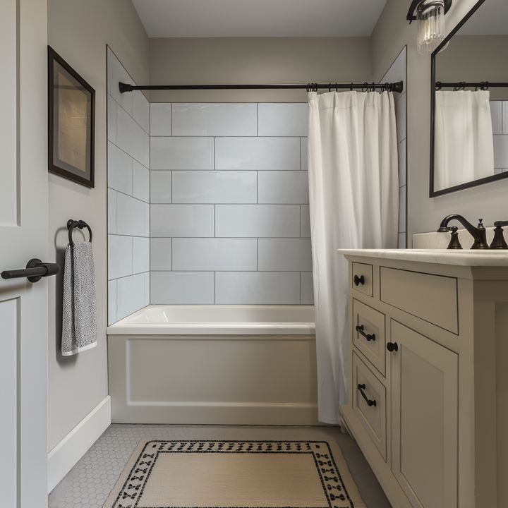 SALE 12"x24" Running Bond Subway Tub Surround - GLOSS PASSIVE (66 SF)