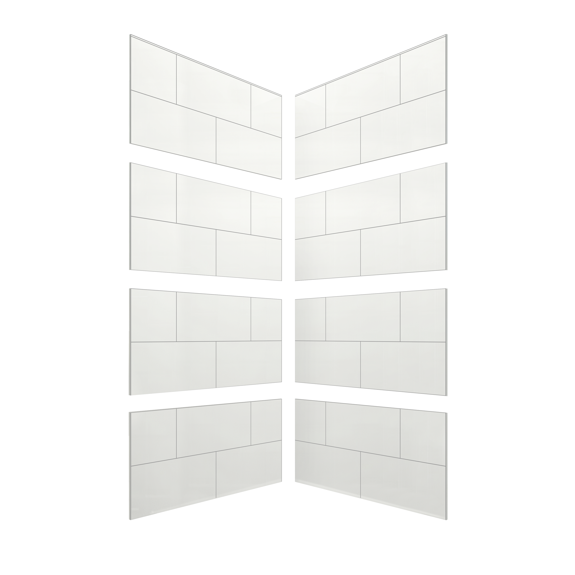 12"x24" Running Bond Subway Corner Shower