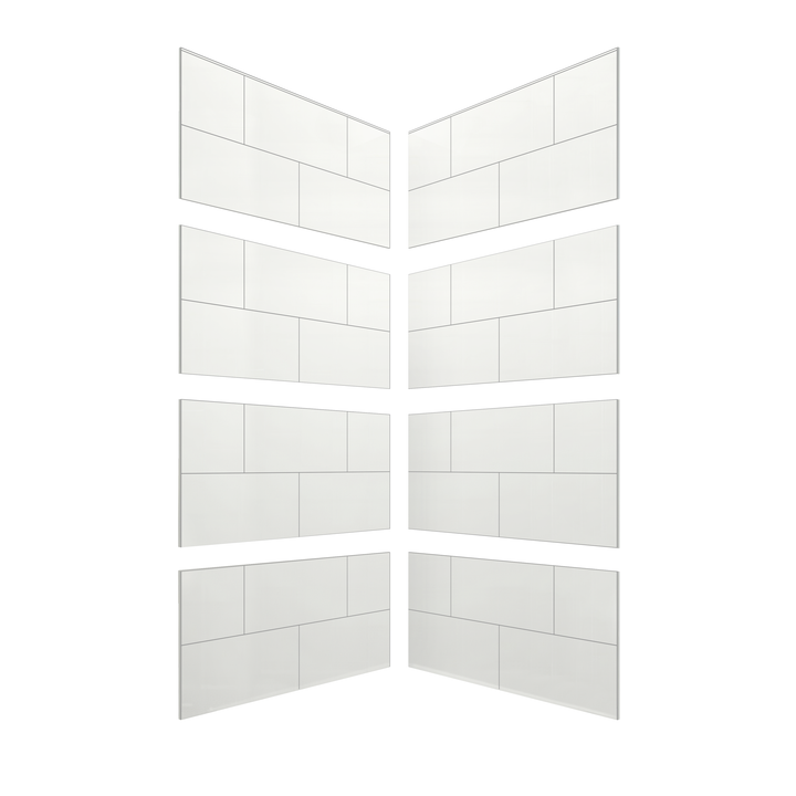 12"x24" Running Bond Subway Corner Shower