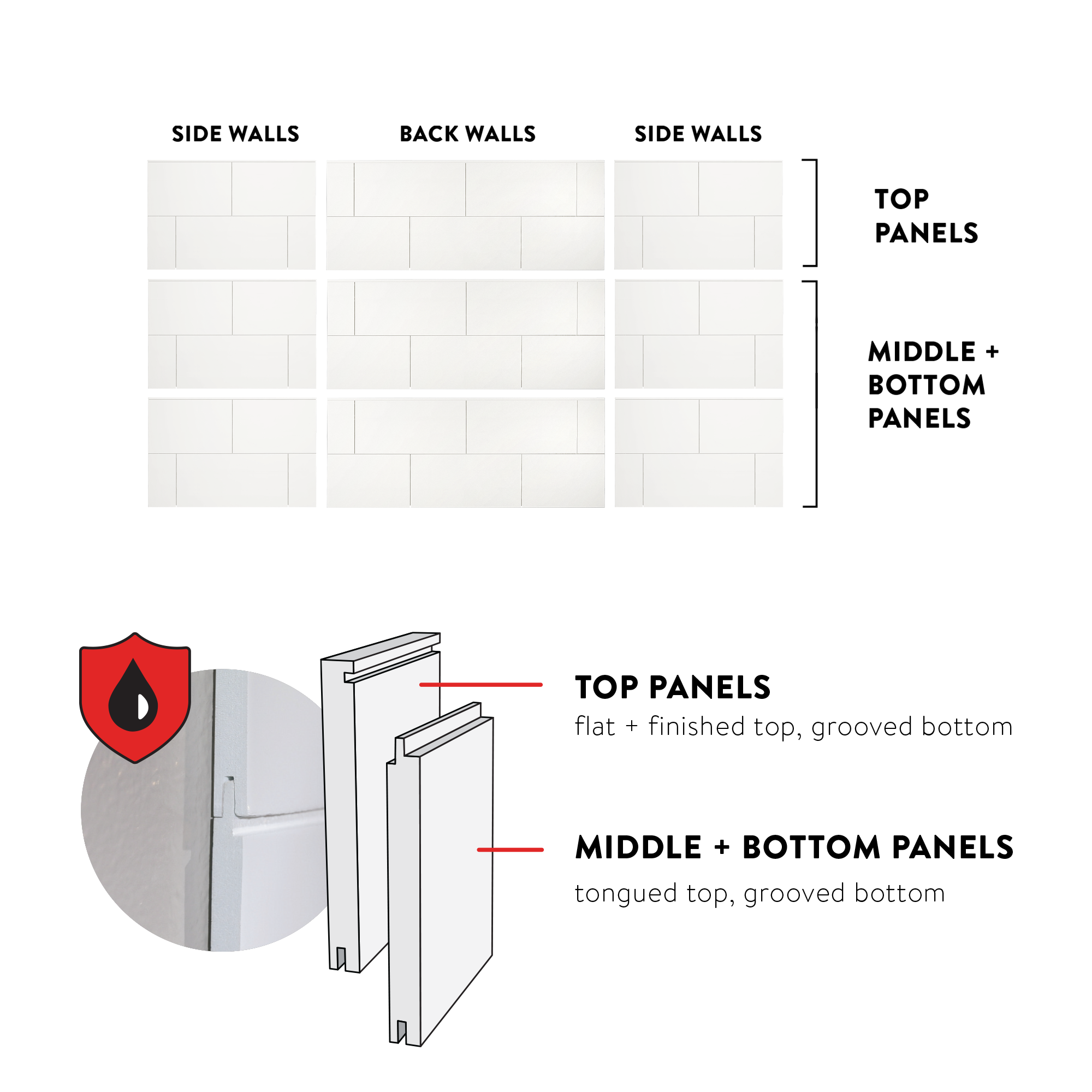 12"x24" Running Bond Subway Tub