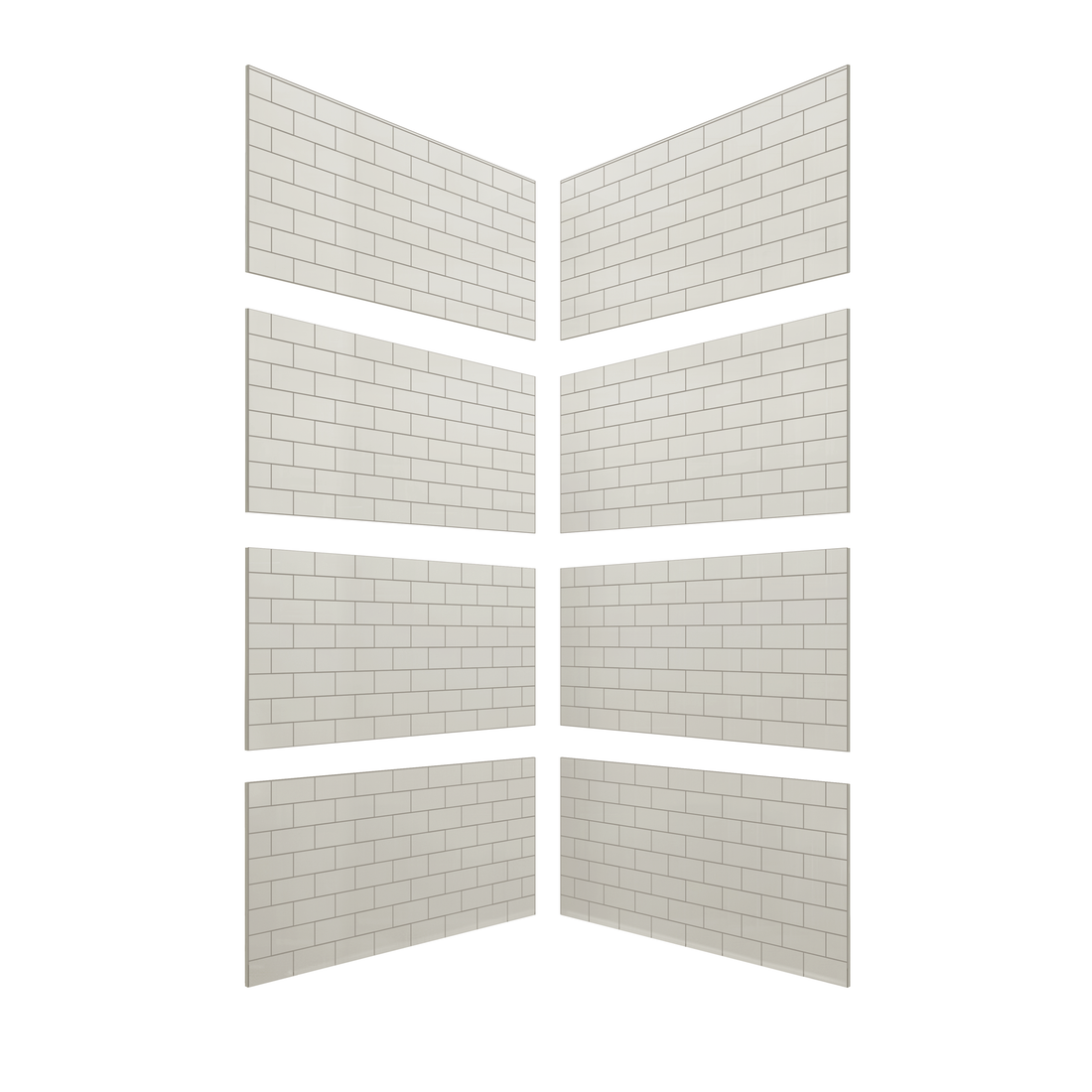 3"x6" Running Bond Subway Corner Shower