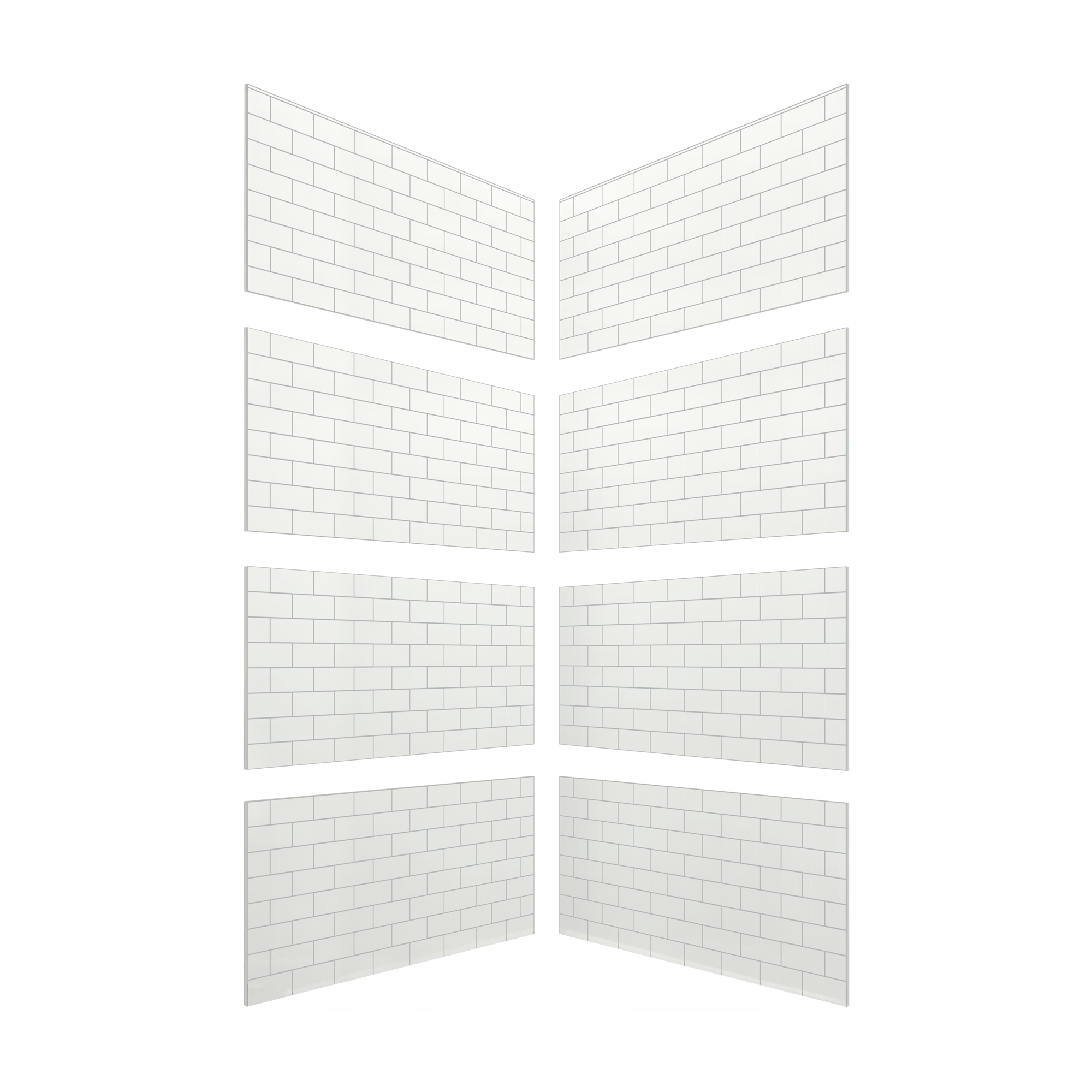 3"x6" Running Bond Subway Corner Shower
