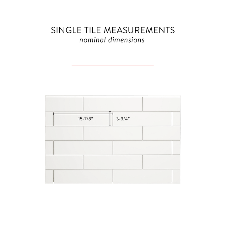 4"x16" Subway INDIVIDUAL TILE PANELS - TOP PANELS