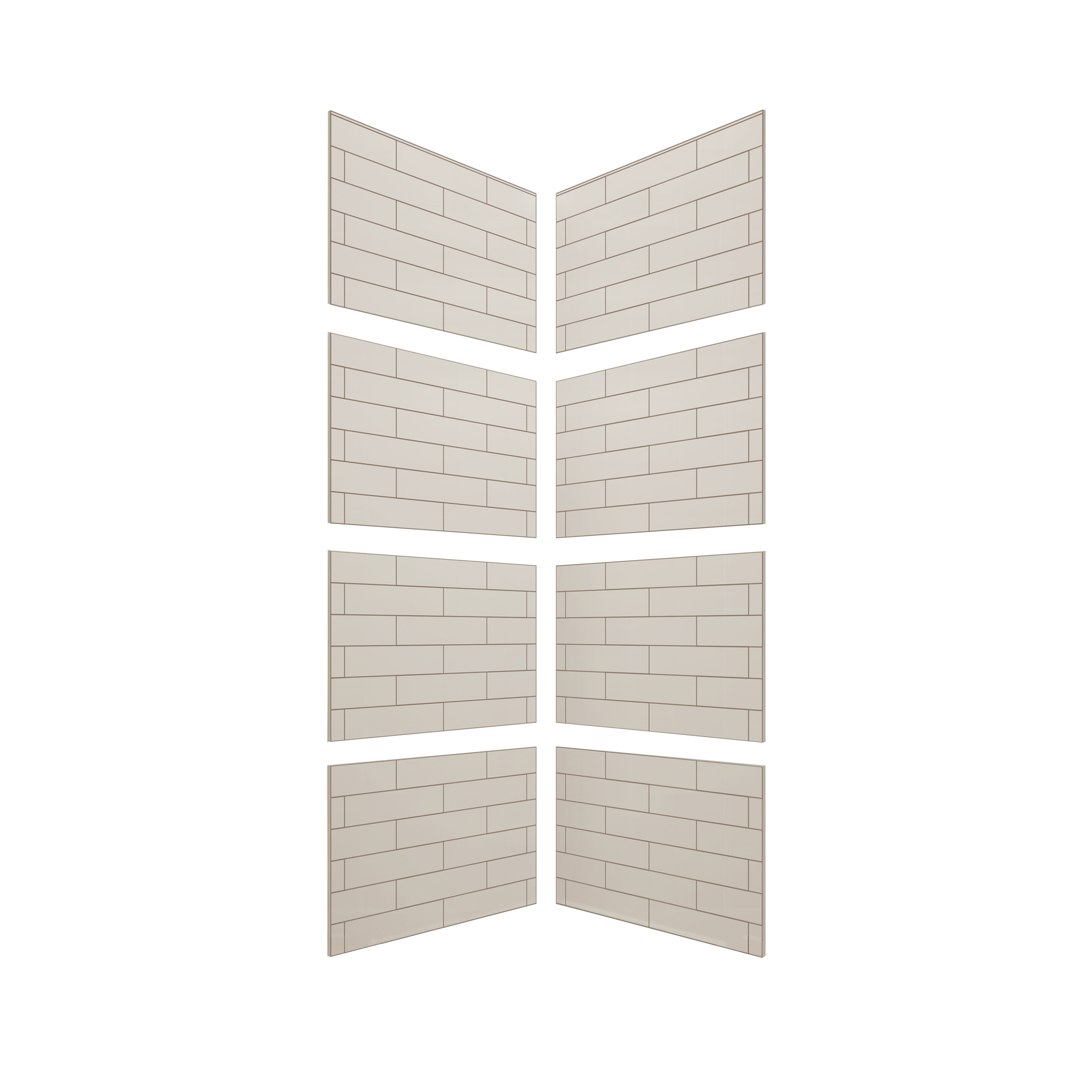 4"x16" Running Bond Subway Corner Shower