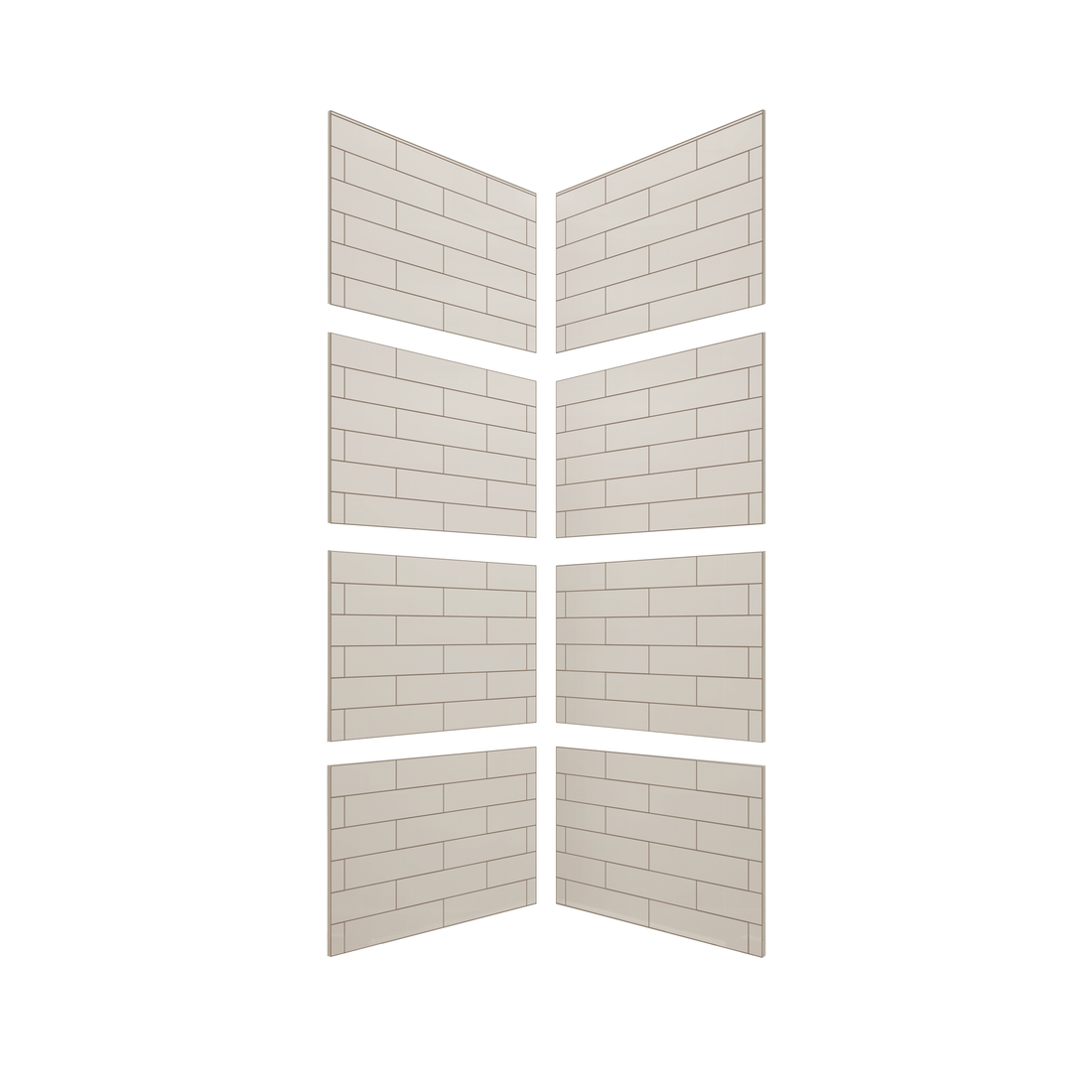 4"x16" Running Bond Subway Corner Shower