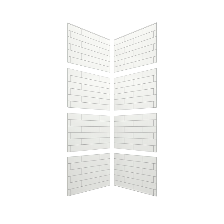 4"x16" Running Bond Subway Corner Shower