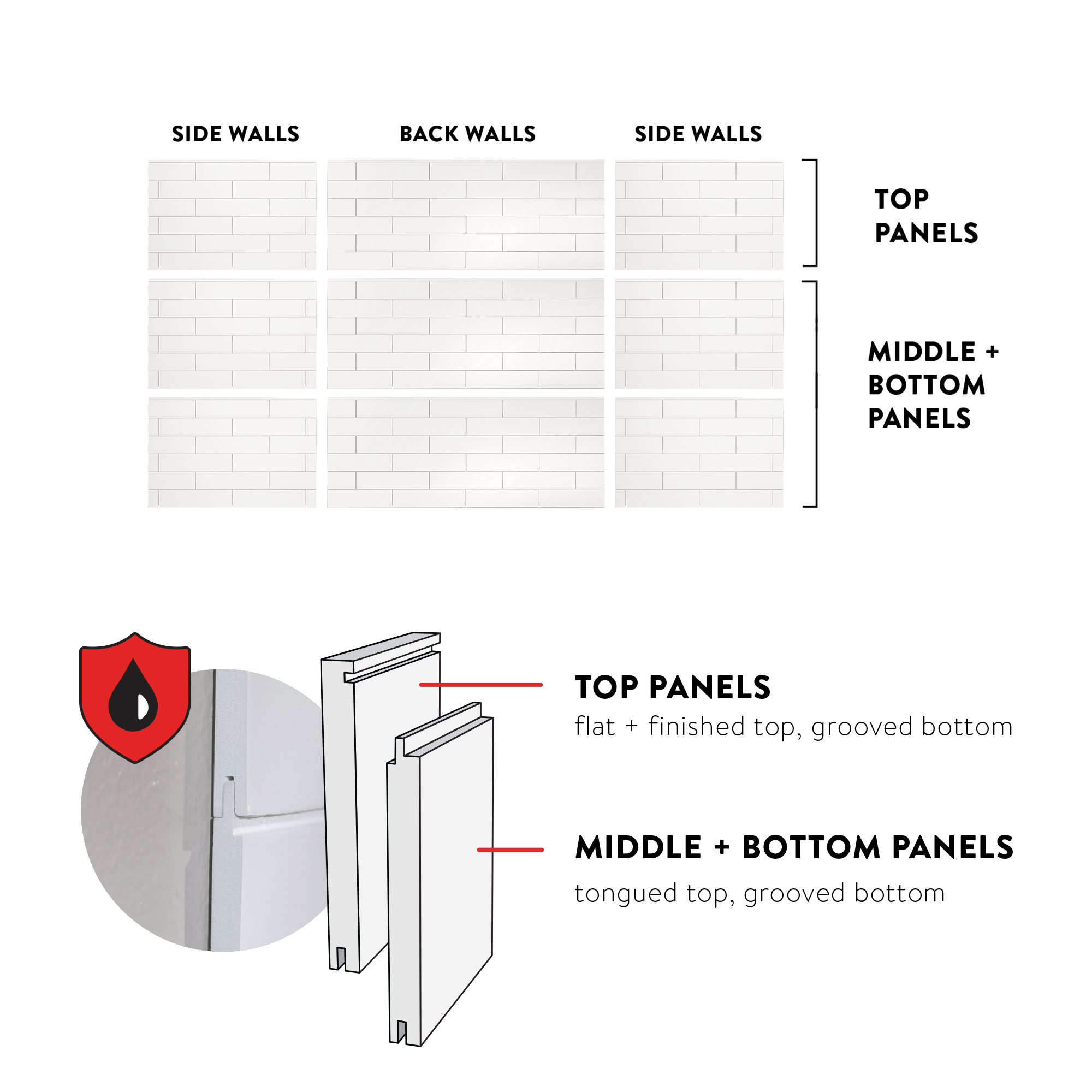 4"x16" Running Bond Subway Tub Surround