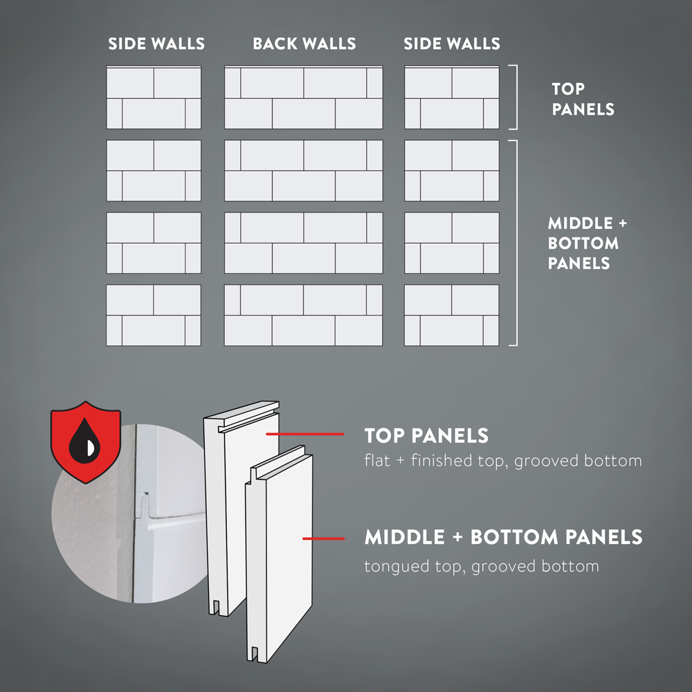 12"x24" Running Bond Subway Shower