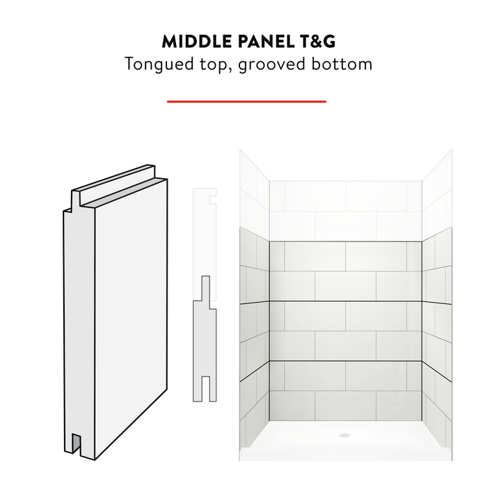 12"x24" Subway INDIVIDUAL TILE PANELS - MIDDLE PANELS