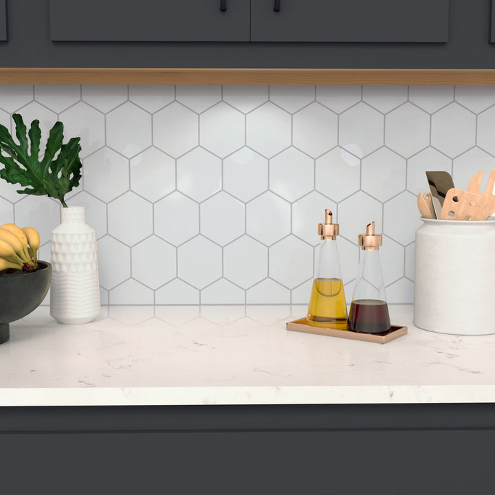 SALE 4" Hexagon - GLOSS ICICLE - 12 Panels (33 SF)