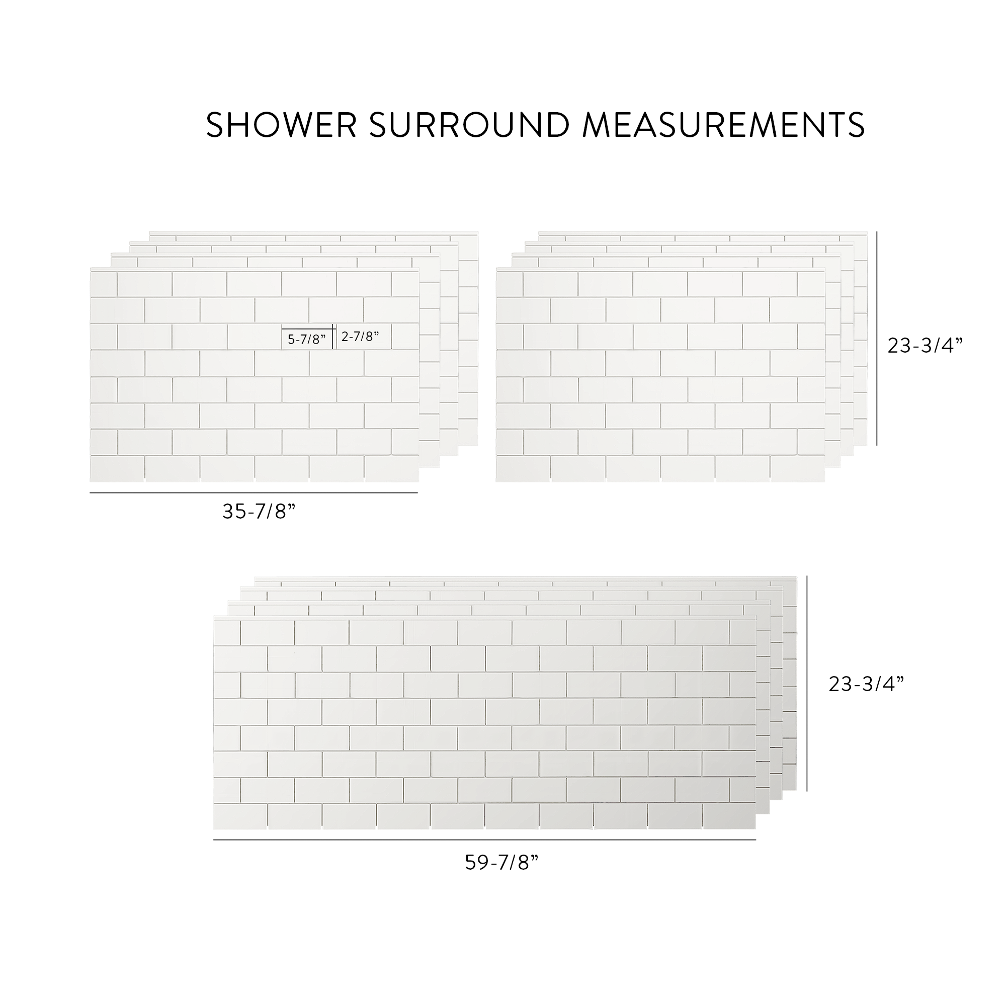 3"x6" Running Bond Subway Shower
