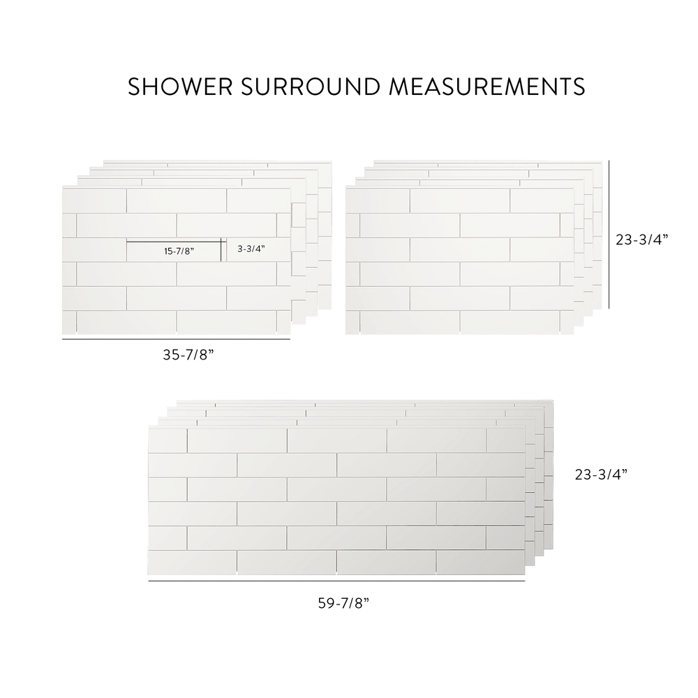 4"x16" Running Bond Subway Shower
