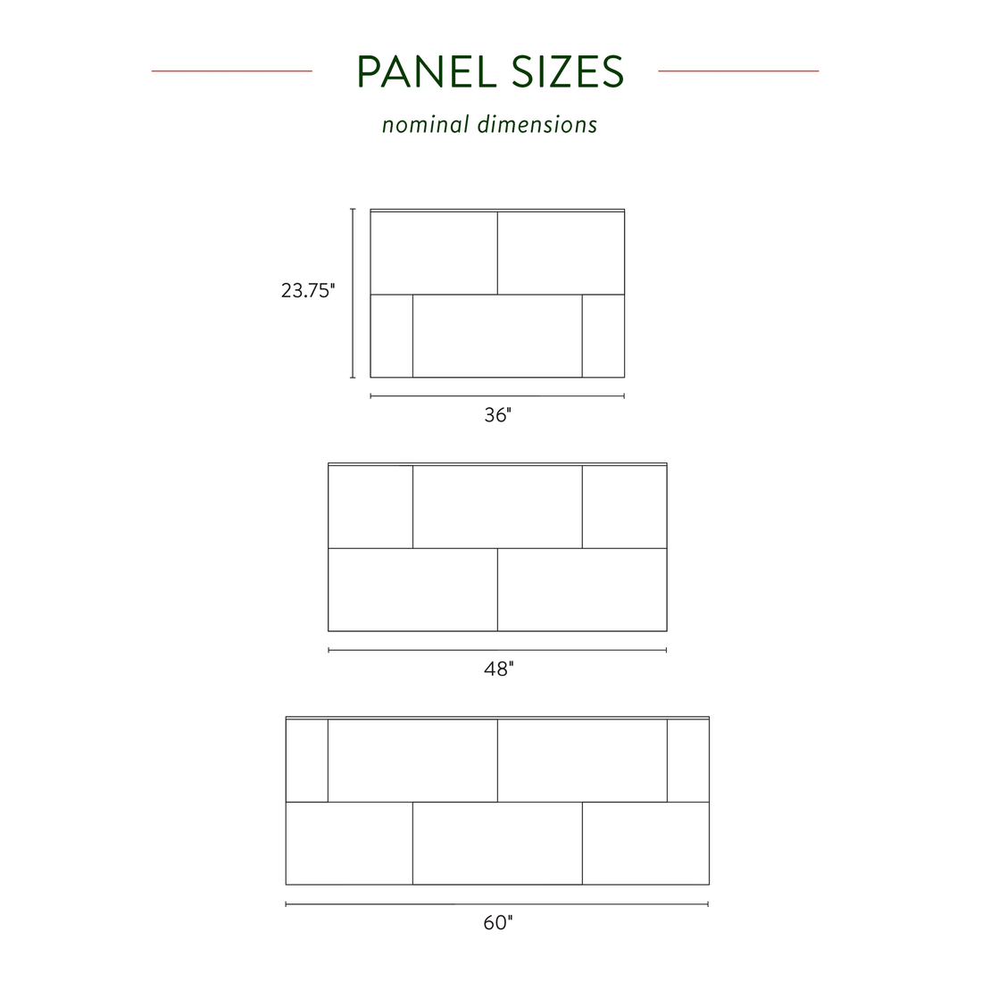 12"x24" Subway INDIVIDUAL TILE PANELS - TOP PANELS