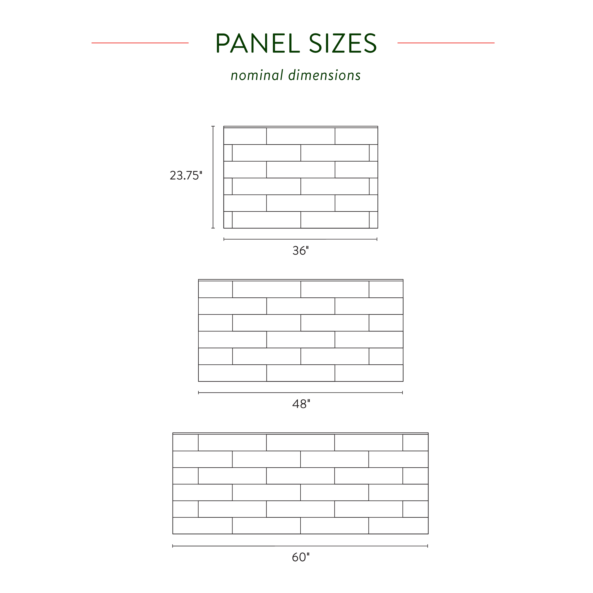 4"x16" Subway INDIVIDUAL TILE PANELS - TOP PANELS