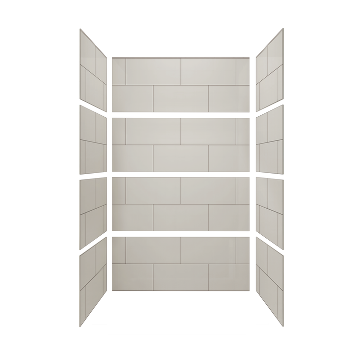 SALE 12"x24" Running Bond Subway Shower Surround GLOSS DRIFT OF MIST (88 SF)