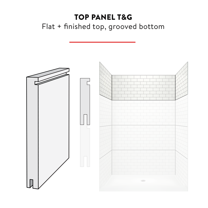 3"x6" Subway INDIVIDUAL TILE PANELS - TOP PANELS