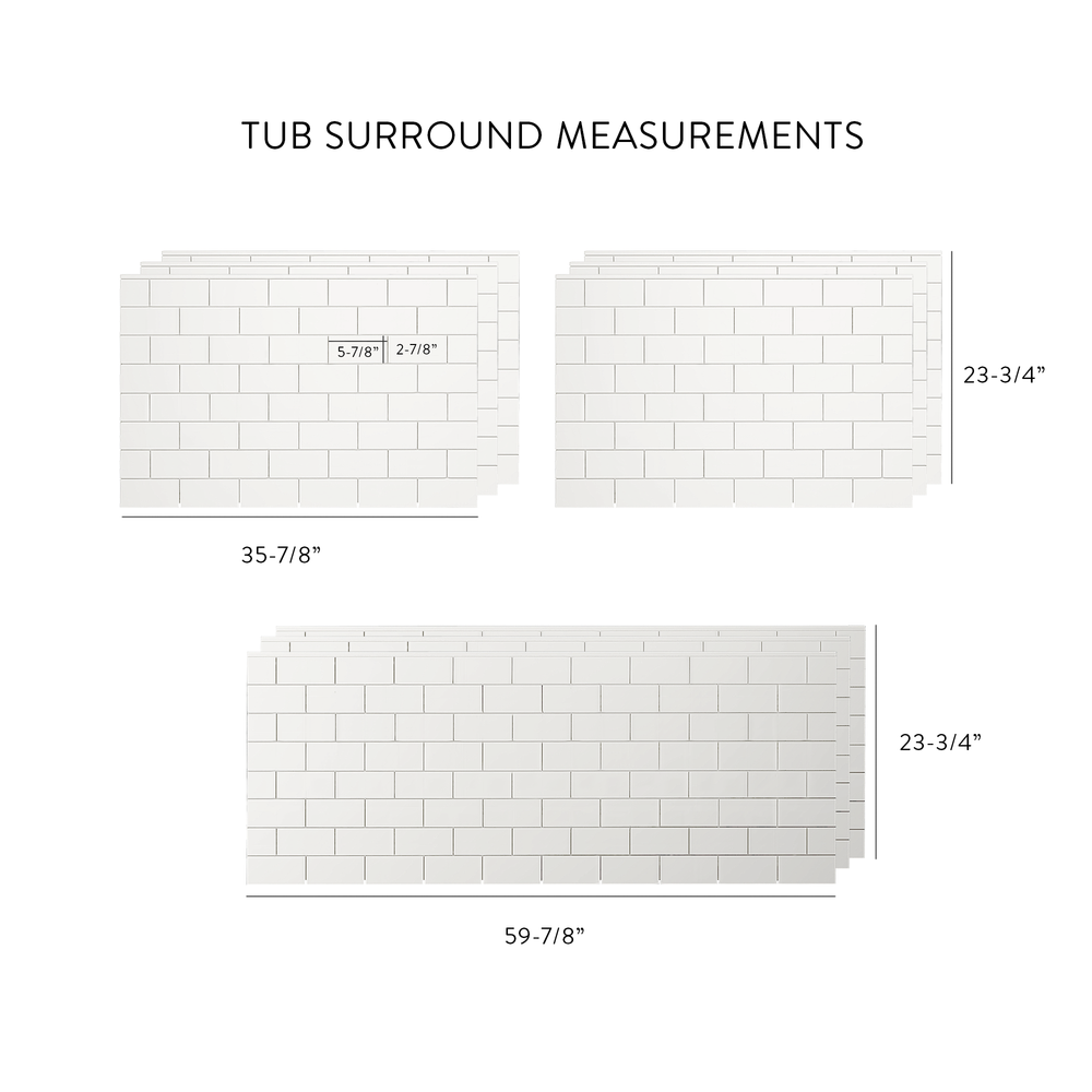 3"x6" Running Bond Subway Tub
