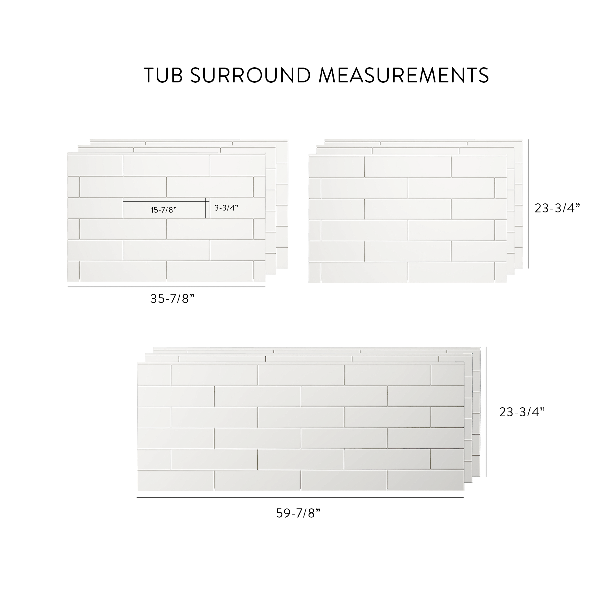 4"x16" Running Bond Subway Tub