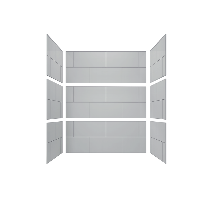 SALE 12"x24" Running Bond Subway Tub Surround - GLOSS PASSIVE (66 SF)