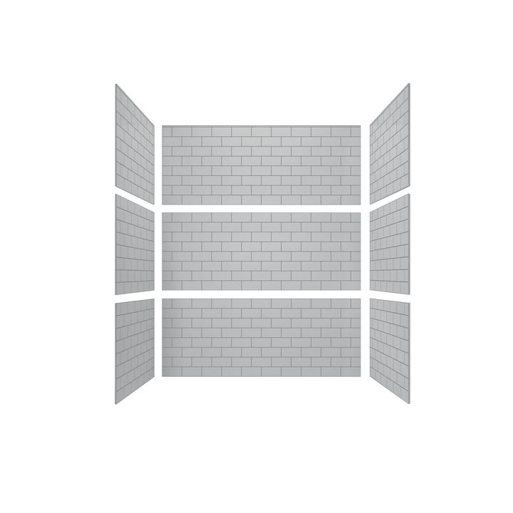 SALE 3"x6" Running Bond Subway Tub Surround - GLOSS PASSIVE (66 SF)