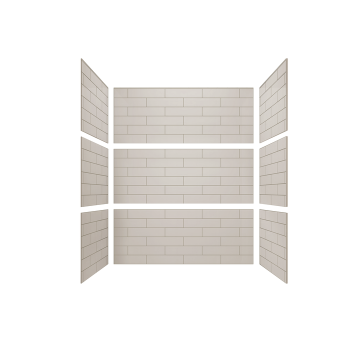 SALE 4"x16" Running Bond Subway Tub Surround GLOSS DRIFT OF MIST (66 SF)